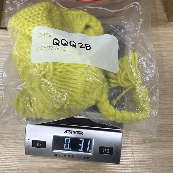 Urban Outfitters Hat Beanie Fitted Womens One Size Yellow Knit Pom Pom Ear Flap - Picture 7 of 7